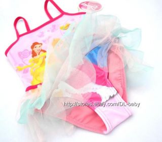 Girls Baby Disney Princess Tutu Swimsuit Swimwear Tankini Swimming Costume 2 6 Y