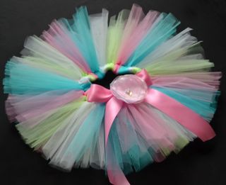 Rainbow Party Costume Ballet Dancing Girl Toddler Child Baby Tutu Skirt 6 12 M
