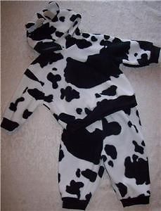 Cow Halloween Costume Miniwear Black White Outfit Infant Boy Girl 6 9 Months