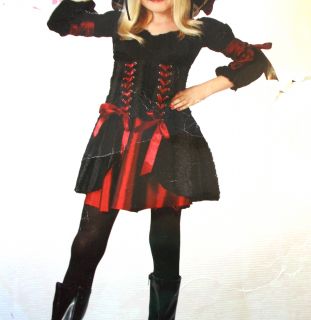 Stitch Pirate Black Red Child Costume Dress Arm Ties 4 6 NIP