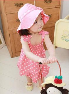 3pcs Kid Baby Girl Dress Braces Skirt Pant Hat Outfit Costume Cloth 0 36M Cute