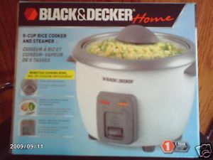 Black Decker Rice Cooker Steamer 6 Cup RC 3406 NICE!