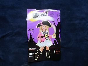 Pink Pirate Girl Childrens Costume Toddler Size XS 2T 4T Complete Halloween