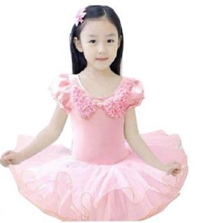 Girls Party Ballet Tutu Dance Dress 3 8Y Kids Leotard Long Short Sleeve Costume