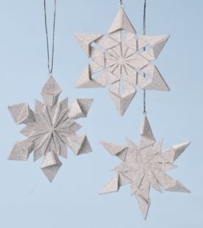 Club Pack of 12 O' Holy Night Origami Style Snowflake Christmas Ornaments 4"