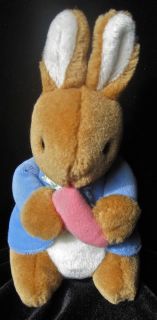 Eden Peter Rabbit Potter Plush Carrot Blue Jacket 7"