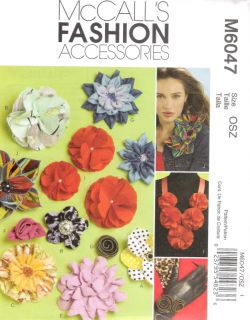 M6047 McCall's Pattern Fabric Flowers Fashion Accessories Free US Shipping