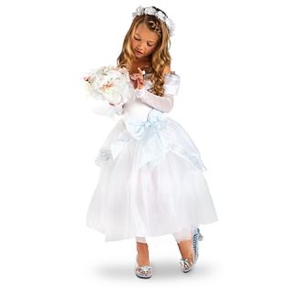 Deluxe Cinderella Wedding Costume Dress Veil Ring Bouquet 5 6 NWT 