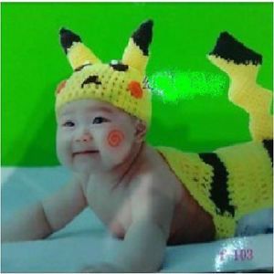 Hot Girl Kid Baby Hat Pants Pikachu Costume Photography Props 3 6M Free SHIP