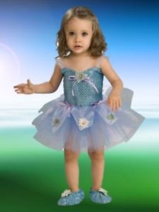 New Infant Leotard Tutu Dress Up Costume Baby 6 12 MO Blue Daisy Ballerina Wings