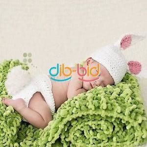 Cute Baby Infant Newborn Knit Rabbit Bunny Hat Costume Photo Photography Prop