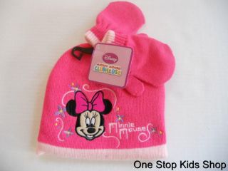 Minnie Mouse Toddler Girls Winter Set Costume Hat Mittens Cap Gloves Disney