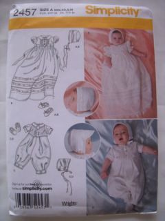 Baby Infants' Sewing Pattern Christening Gown Baptism Outfit Sets Bonnet Shoes