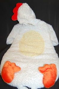 Miniwear Polyester White Chicken Soft Fuzzy Halloween Costume Baby Sleeper 0 9M