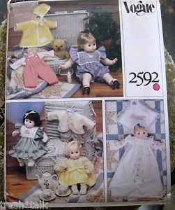 Vogue Baby Doll Clothes Pattern 13" 15" 18" 20" Mary Mine Cry Puddin Vtg 80s