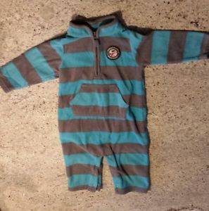 Baby Boy 9 Month Clothes Long Sleeve Romper Fall Winter Carter's Blue Gray