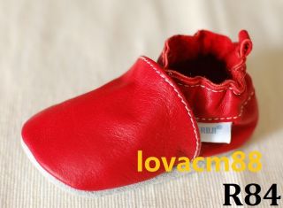 R84 New Red Girl Boy Baby Toddler Adult Man Cow Leather Indoor Crib Shoe 13 Size