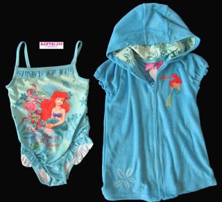 New Girls Swimming Suit Swimwear Costume Coat Disney ♥ariel♥ Sz 2 3 4 5 6