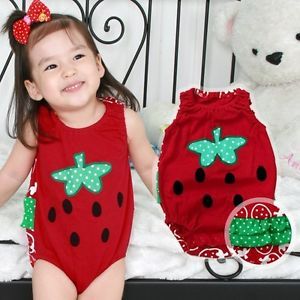 CA Made in Korea Strawberry Bbung Girl Baby Infant Cotton Clothing WBA 1059 6 9M