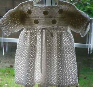 New Holiday Christmas Gift Handmade Crochet Baby Girls Clothing Flower Dressy