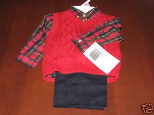 3 Piece Baby Clothes Infant Sweater Set 9 MO Boys