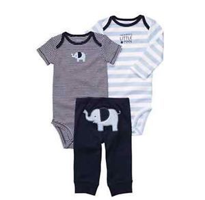 Carters Baby Boy Clothes 3 Piece Set Blue Elephant NB 3 6 9 12 18 24 Months