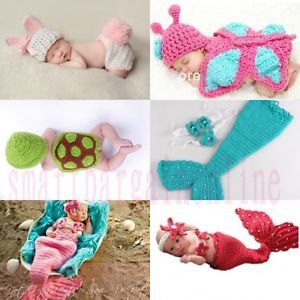 Nice Toddler Newborn Baby Costume Knit Crochet Beanie Animal Hats Photography
