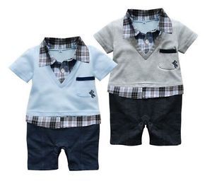 Boy Baby Formal Suit Romper Pants 0 18M One Piece Jumpsuit Clothes Outfits