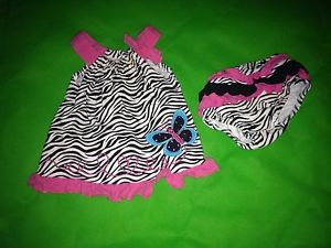 Zebra Print Jumper Ruffle Diaper Cover Baby Girl Clothes 0 3 Months
