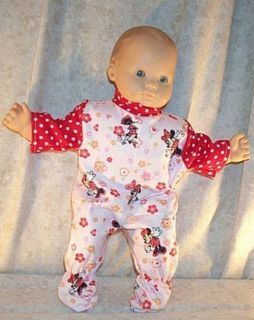 Doll Clothes 15"16" inch Fit Girl Bitty Baby Pajamas Minny Mouse Footed New