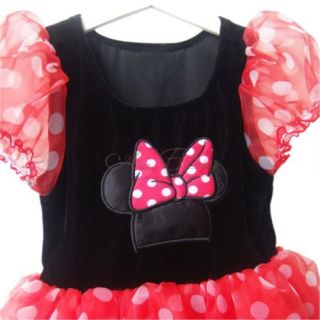 Red Polka Dots Girl Minnie Mouse Costume Baby Chiffon Dress Tutu Skirt Sz 3 4 5