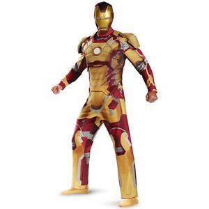 Iron Man 3 Mark 42 Deluxe Costume Helmet Mask Adult Superhero Movie Fancy Dress