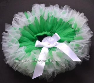 White Green Photo Prop Girls Petti Tutu Birthday Baby Toddler Tutu Skirt