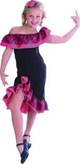 Childrens Flamenco Dancer Girl Fancy Dress Costume Spanish Outfit 7 10 Years