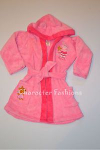 Peppa Pig Size 2T 3T 4T 5T 5 Girls Pajamas PJs Fleece Robe Infant Baby Toddler
