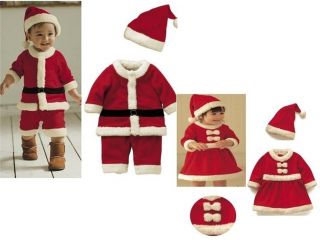Lovely Baby Boys Girls Xmas Santas Party Suit Costume Formal Dress Outfit Gift