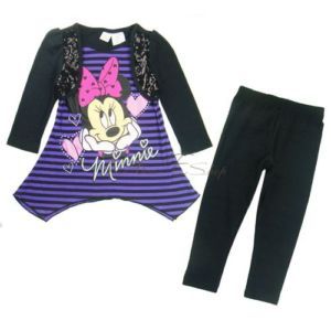 Girl Baby Outfit Minnie Mouse Squins Top Dress Pants Leggings Sz 2 4 Y Clothes