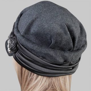 KH2132 New Fashion Women Girls Winter Warm Rhinestones Hat Cap Grey