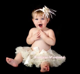 Newborn Baby Beige Cream White Off White Pettiskirt Skirt Dance Tutu for 3 12M