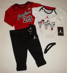Nike Air Jordan Baby Boy Bodysuit Romper Pants Outfit Set Clothes Sz 6 9M