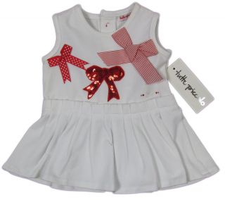TUTTO Piccolo "Christmas Weihnachten" Kleid Dress Pailetten Baby Weiß Rot Neu
