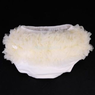 Lovely Creamy Baby Girl Ruffle Panties Bloomers Diaper Cover s for 0 2Y