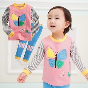 Vaenait Baby Toddler Kids Girl Clothes Sleepwear Pajama Set "Pink Butterfly"