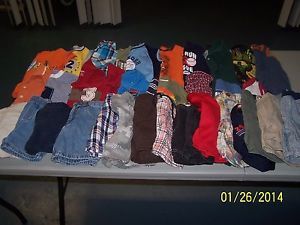 Size 3T Boys Clothes Lot 37 Items Shorts Shirts Sonoma Faded Glory Okie Dokie
