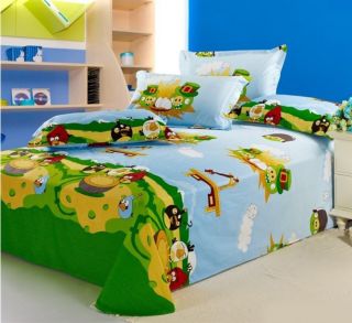 Kids Bedding Quilt Cover Double Bed Sheet Pillow Case Set Angry Birds RRP $85