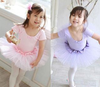 Girl Kid Fairy Ballet Dance Party Leotard Costume Skate Dress Tutu Skirt Sz 3 7