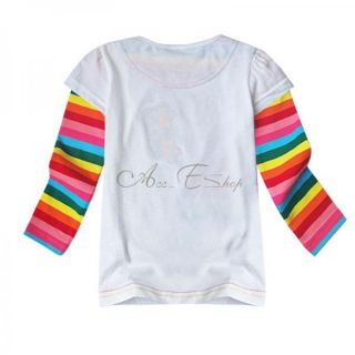 Peppa Pig Girls Baby Cotton Rainbow Long Sleeve Top T Shirt Clothing 12M 6