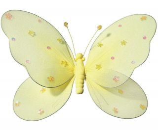 Hanging Butterfly Nylon Butterfly for Baby Nursery Bedroom Girls Room Wall Decor