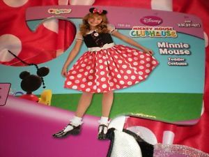 Disney Minnie Mouse Costume Girl Toddler Size XS 3T 4T Mickey Clubhouse New