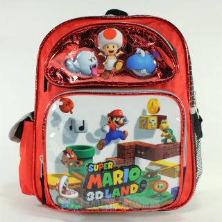 Super Mario Bros 3D Land 12" Small Toddler Backpack School Book Bag Boys Girls